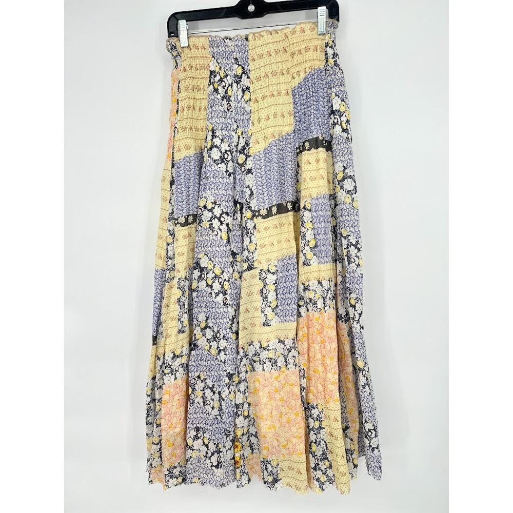 Natural Life Laurel Convertible Maxi Skirt Dress Patchwork Floral Medium Boho